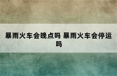 暴雨火车会晚点吗 暴雨火车会停运吗